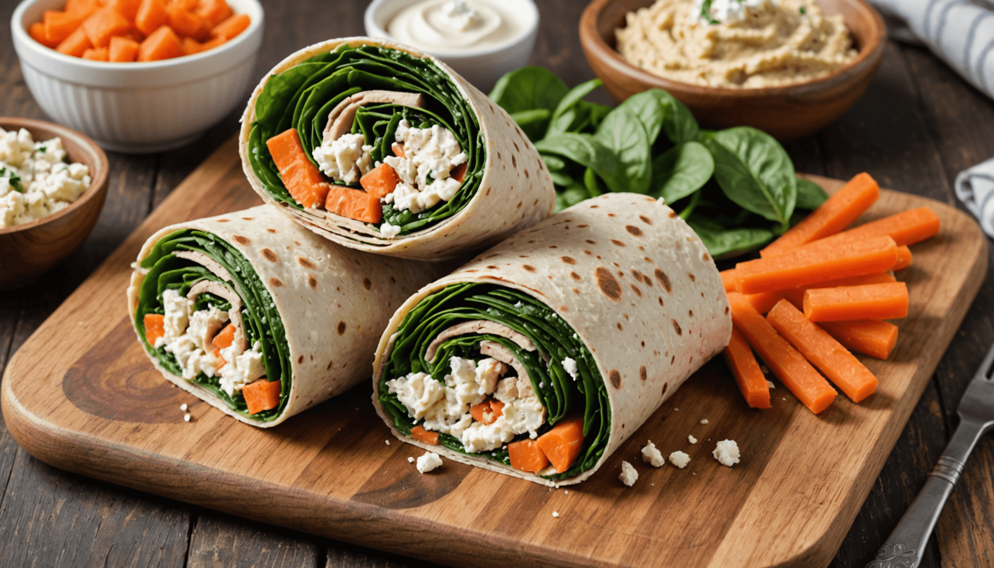Healthy meal prep sandwiches and wraps