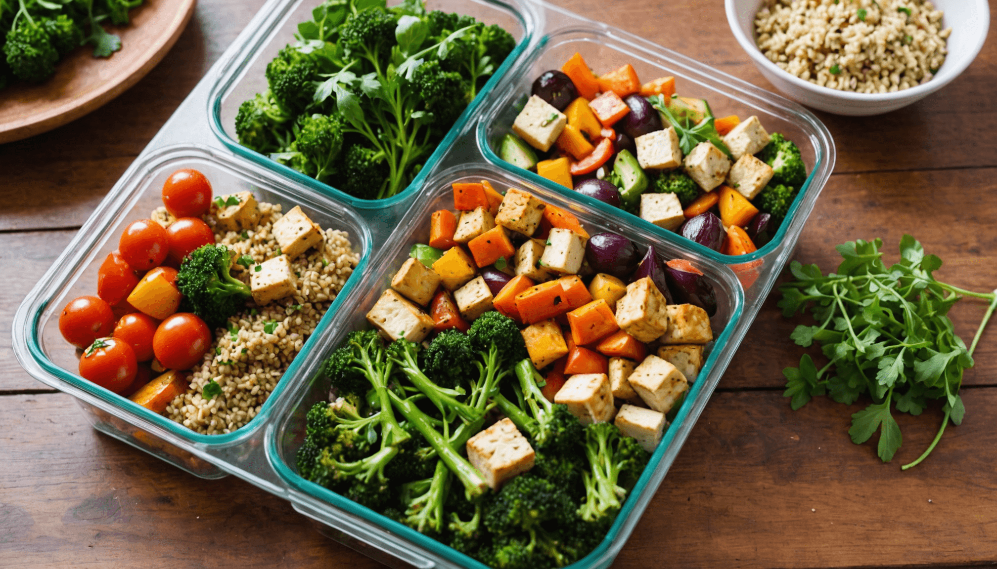 Healthy meal prep with protein alternatives
