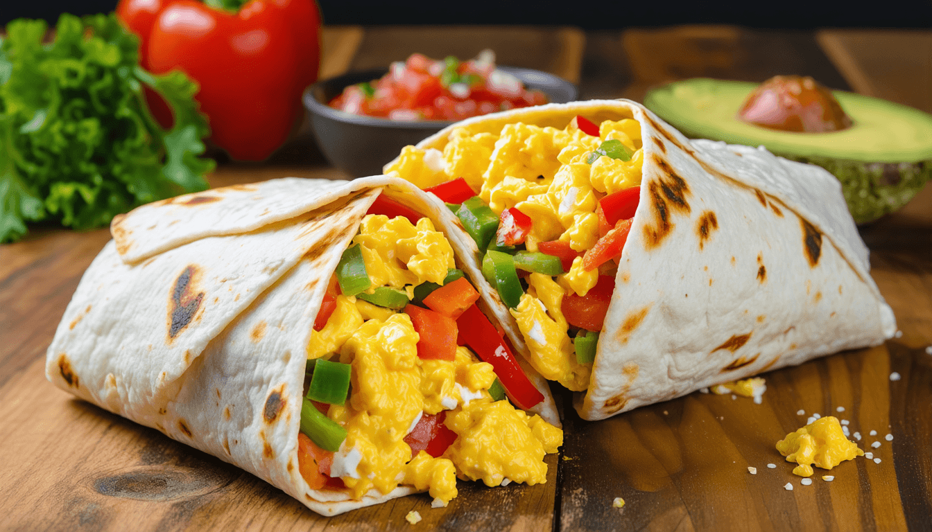 Quick breakfast burritos for dinner